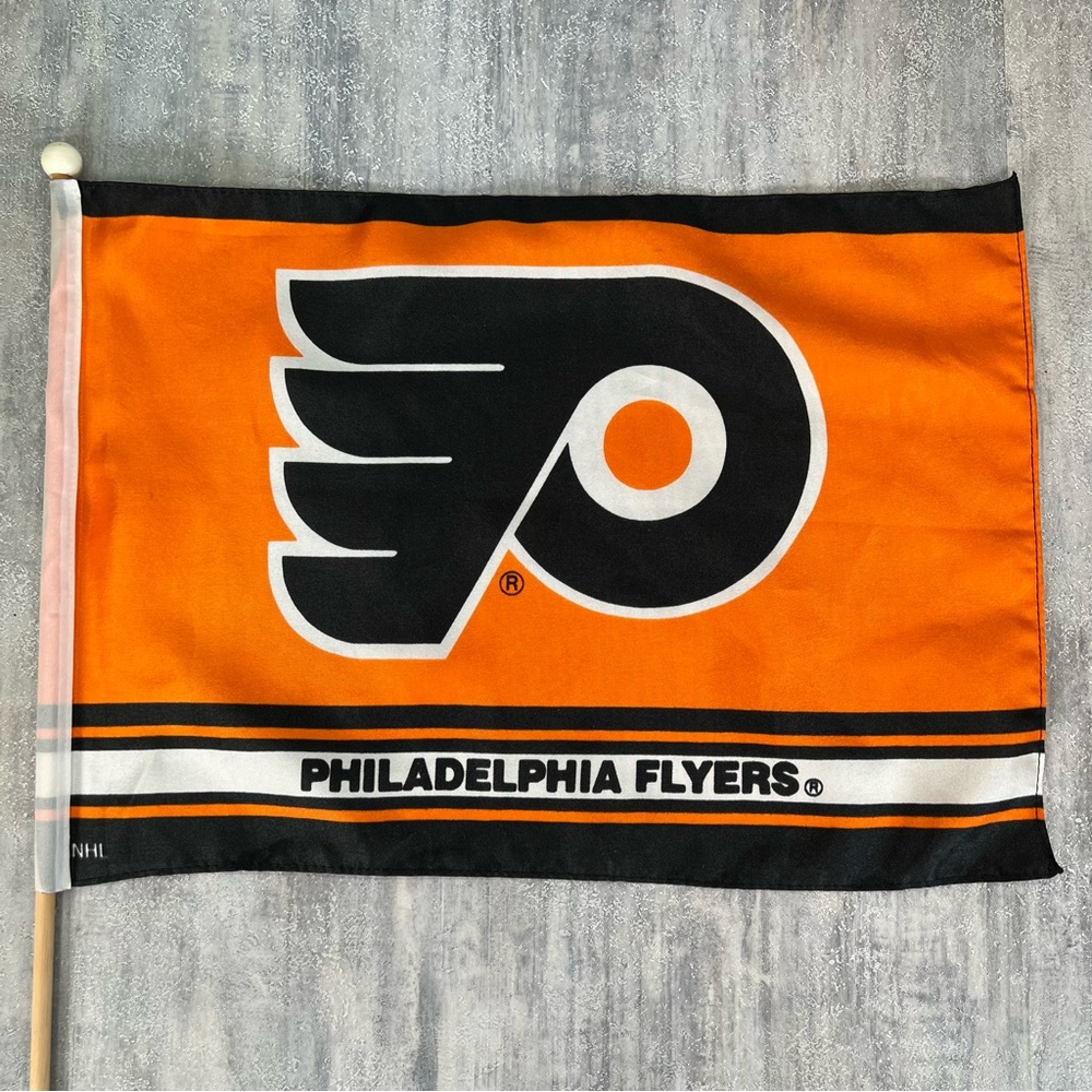 Vintage Philadelphia Flyers Mini Flag Rare 17”x12” NHL Hockey Philly